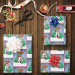 North Pole Snowman Dragon Penguin Christmas Wrapping Paper Sheet<br><div class="desc">A cute penguin giving a green dragon a Christmas present. A snowman with a North Pole candy cane sign in a backdrop of falling snow, </div>