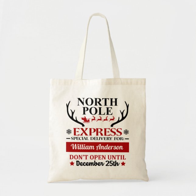 North Pole Special Delivery Christmas Gift Tote Ba (Front)