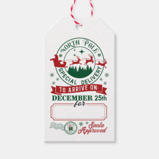 North Pole Special Delivery Santa Approved Gift Tags