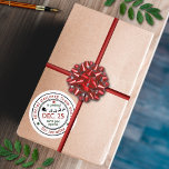 North Pole Special Delivery Santa Christmas Gift Classic Round Sticker<br><div class="desc">These stickers are perfect for using as labels on Christmas cards & gifts and the festive design can be easily personalised with a recipient name. Please note: these stickers are only for people on Santa's nice list and should not be given to anyone on Santa's naughty list ;-)</div>