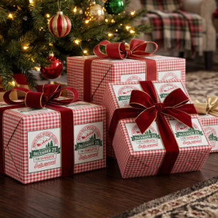 North Pole Special Santa Delivery Plaid Wrapping Paper