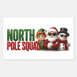 🎄 North Pole Squad Funny Christmas Quote ⭐ Rectangular Sticker