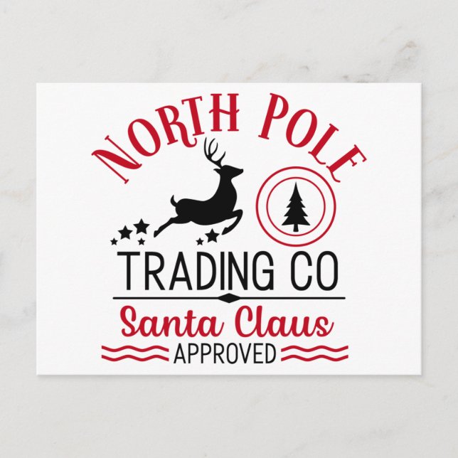 North Pole Trading Holiday Postcard (Front)