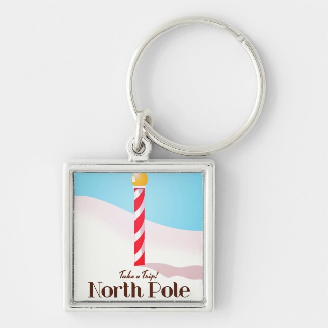 North Pole travel poster Key Ring (Front)