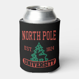 North Pole University Christmas Xmas Holiday Can Cooler