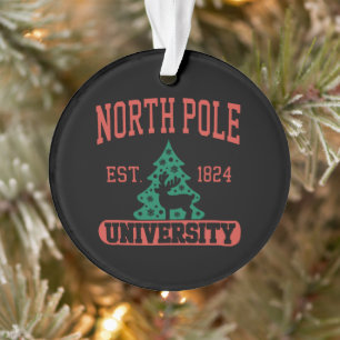 North Pole University Christmas Xmas Holiday Ornament