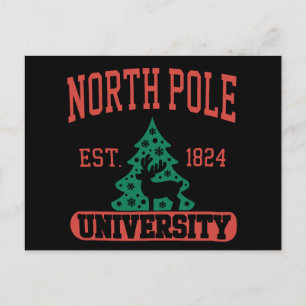 North Pole University Christmas Xmas Holiday Postcard