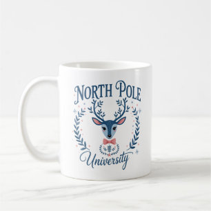 North Pole University Xmas Chinoiserie Reindeer  Coffee Mug