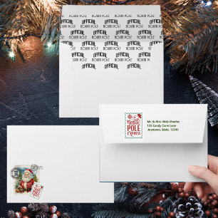 North Pole Vintage Santa Envelope fits 5" x 7"