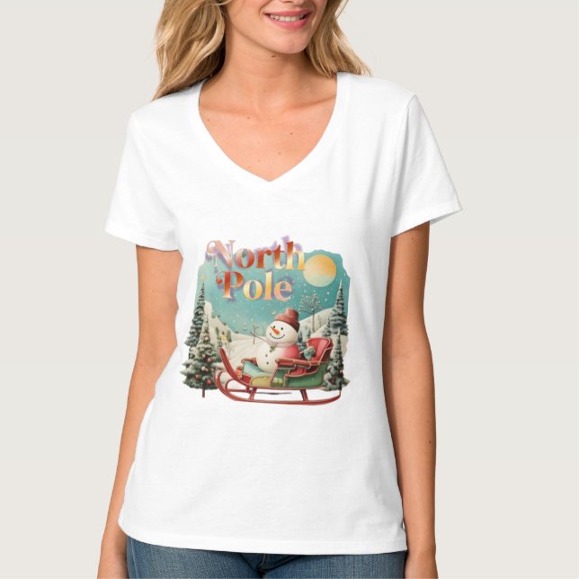 North Pole: Where Magic Never Melts T-Shirt (Front)
