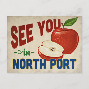 North Port Florida Apple - Vintage Travel Postcard