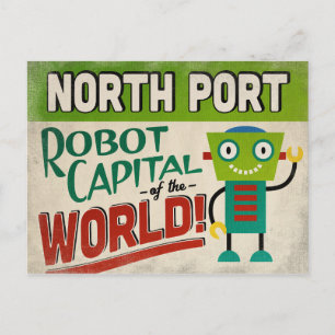 North Port Florida Robot - Funny Vintage Postcard