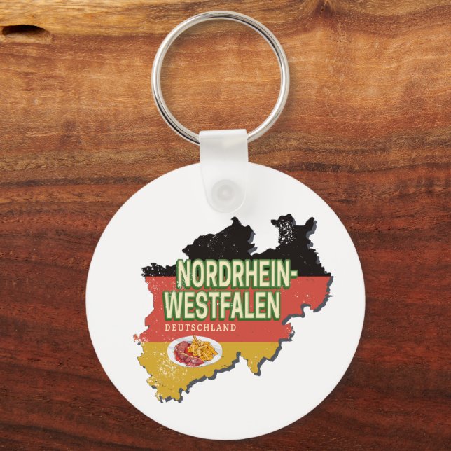North Rhine Westphalia Germany Retro NRW Souvenir Key Ring (Front)