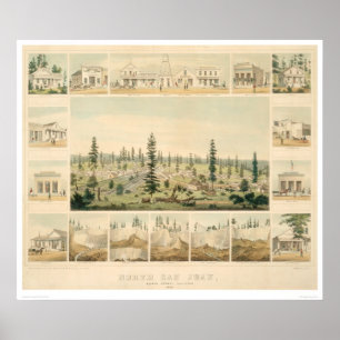 North San Juan, CA. Panoramic Map 1858 (1567A) Poster