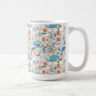 North Sea Cute Doodle Pattern Coffee Mug