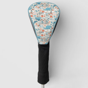 North Sea Cute Doodle Pattern Golf Head Cover