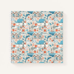 North Sea Cute Doodle Pattern Notebook