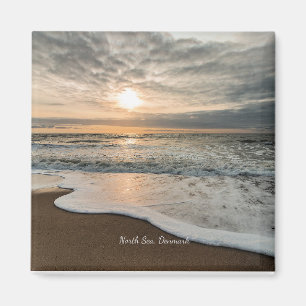North Sea, Denmark picturesque sunset, Magnet