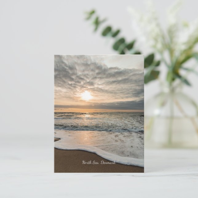 North Sea, Denmark picturesque sunset, Postcard (Standing Front)