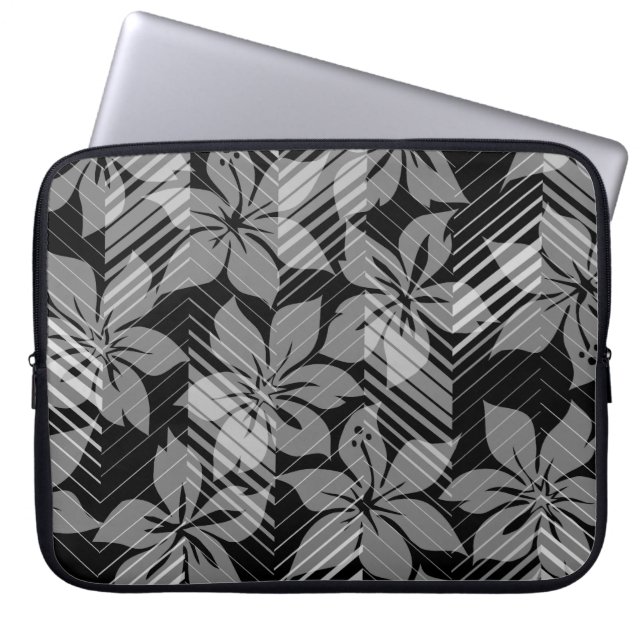 North Shore Hawaiian Hibiscus Neoprene Wetsuit Laptop Sleeve (Front)