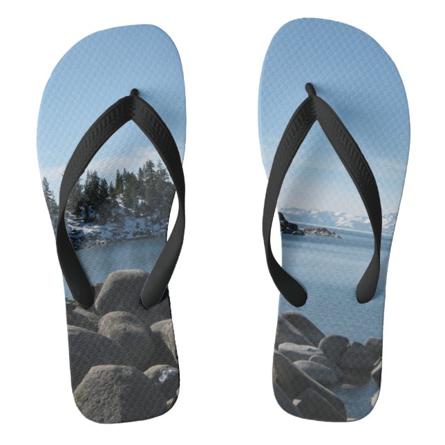 North Shore Lake Tahoe, Incline Village, Nevada Flip Flops (Footbed)