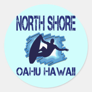 NORTH SHORE, OAHU, HAWAII CLASSIC ROUND STICKER