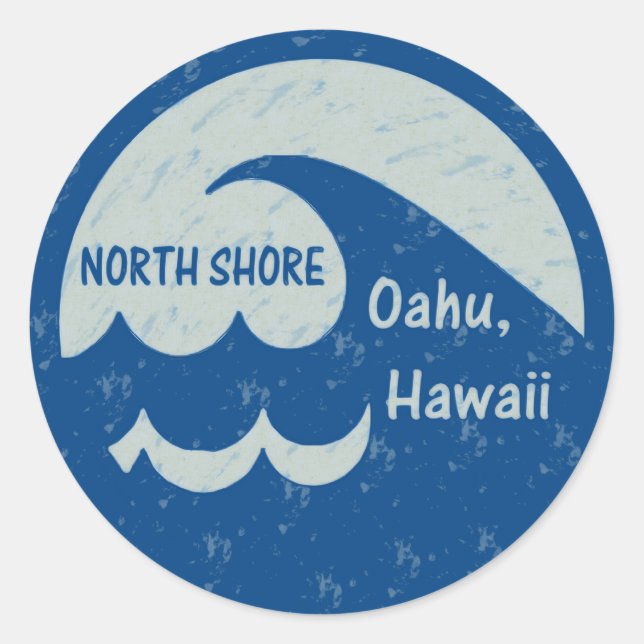 North Shore, Oahu, Hawaii Classic Round Sticker (Front)