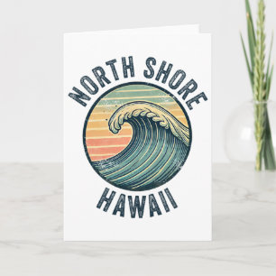 North Shore Oahu Hawaii Souvenir Surfing Hawaiian Card