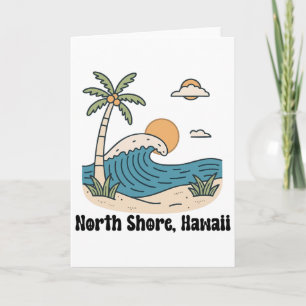 North Shore Oahu Hawaii Souvenir Surfing Hawaiian  Card