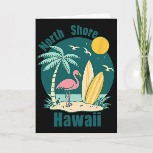 North Shore Oahu Hawaii Souvenir Surfing Hawaiian  Card