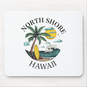 North Shore Oahu Hawaii Souvenir Surfing Hawaiian Mouse Mat