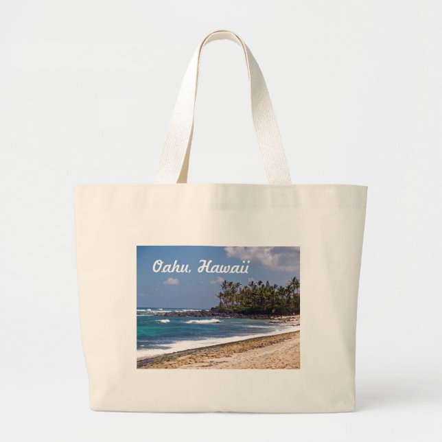 North Shore on the island of Oahu in Hawaii Large Tote Bag (Front)