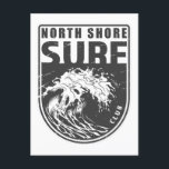 North Shore Surf Club Hawaii Emblem Postcard<br><div class="desc">North Shore Surf Club design with ocean wave illustration in a badge style.</div>