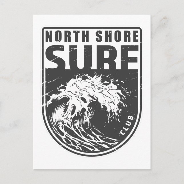 North Shore Surf Club Hawaii Emblem Postcard (Front)