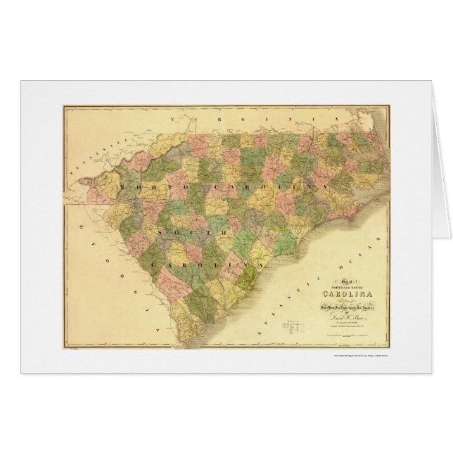North & South Carolina Map 1839 (Front Horizontal)