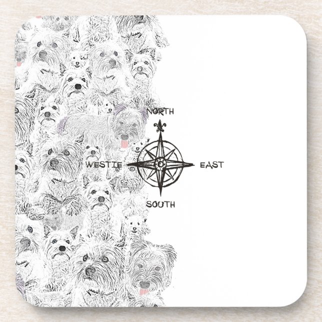 North South East & Westie Dog Coaster (Front)