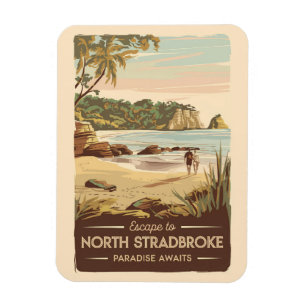 North Stradbroke Island Australia Illustration Magnet