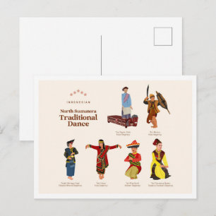North Sumatra Traditional Dance Indonesia Travel Postcard