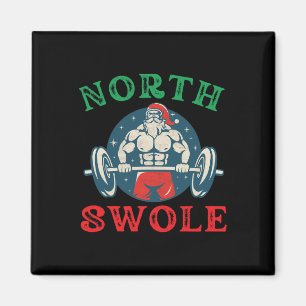 North Swole Funny Muscle Santa Christmas Bodybuild Magnet