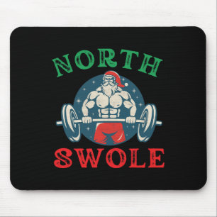 North Swole Funny Muscle Santa Christmas Bodybuild Mouse Mat