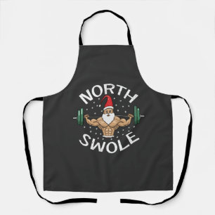 North Swole Funny Muscle Santa Christmas Fitness Apron
