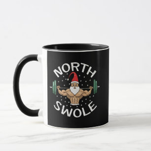 North Swole Funny Muscle Santa Christmas Fitness Mug