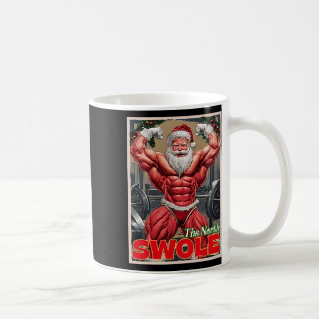 North Swole Funny Muscular Santa Flex Muscle Chris Coffee Mug (Right)