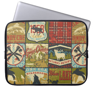 North territories adventure sign and symbol patchw laptop sleeve