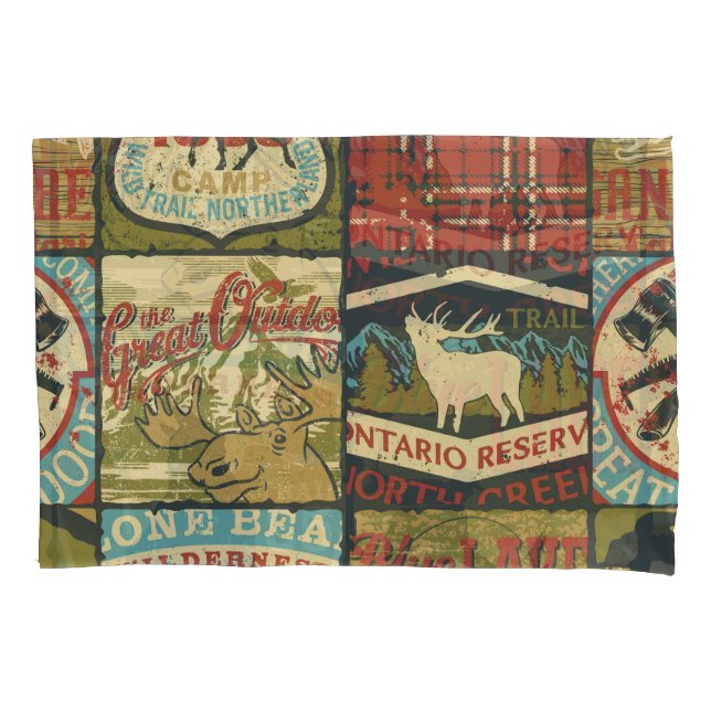 North Territories Adventure: Symbolic Patchwork Pillowcase (Front)