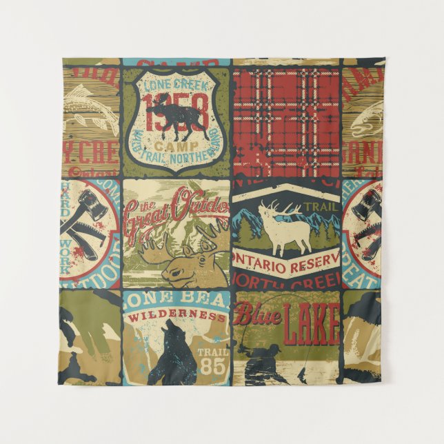 North Territories Adventure: Symbolic Patchwork Tapestry (Front)