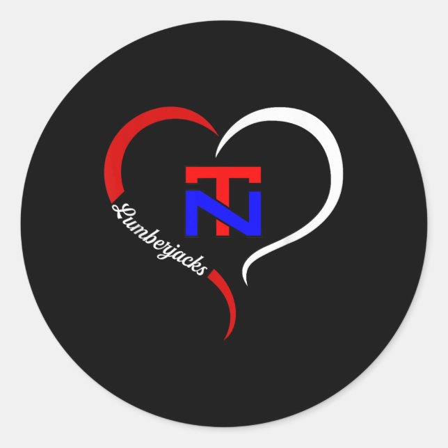 North Tonawanda Lumberjacks Logo Half Heart Classic Round Sticker (Front)