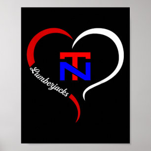 North Tonawanda Lumberjacks Logo Half Heart Poster