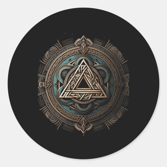 North Valhalla Norse Mythology Classic Round Sticker (Front)