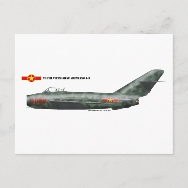 North Vietnamese Shenyang J-5 (MiG-17) Postcard (Front)